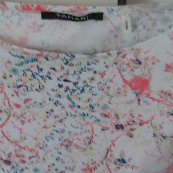 Tahari Floral Top with Peek A Boo Sleeve - Picture 3 of 4